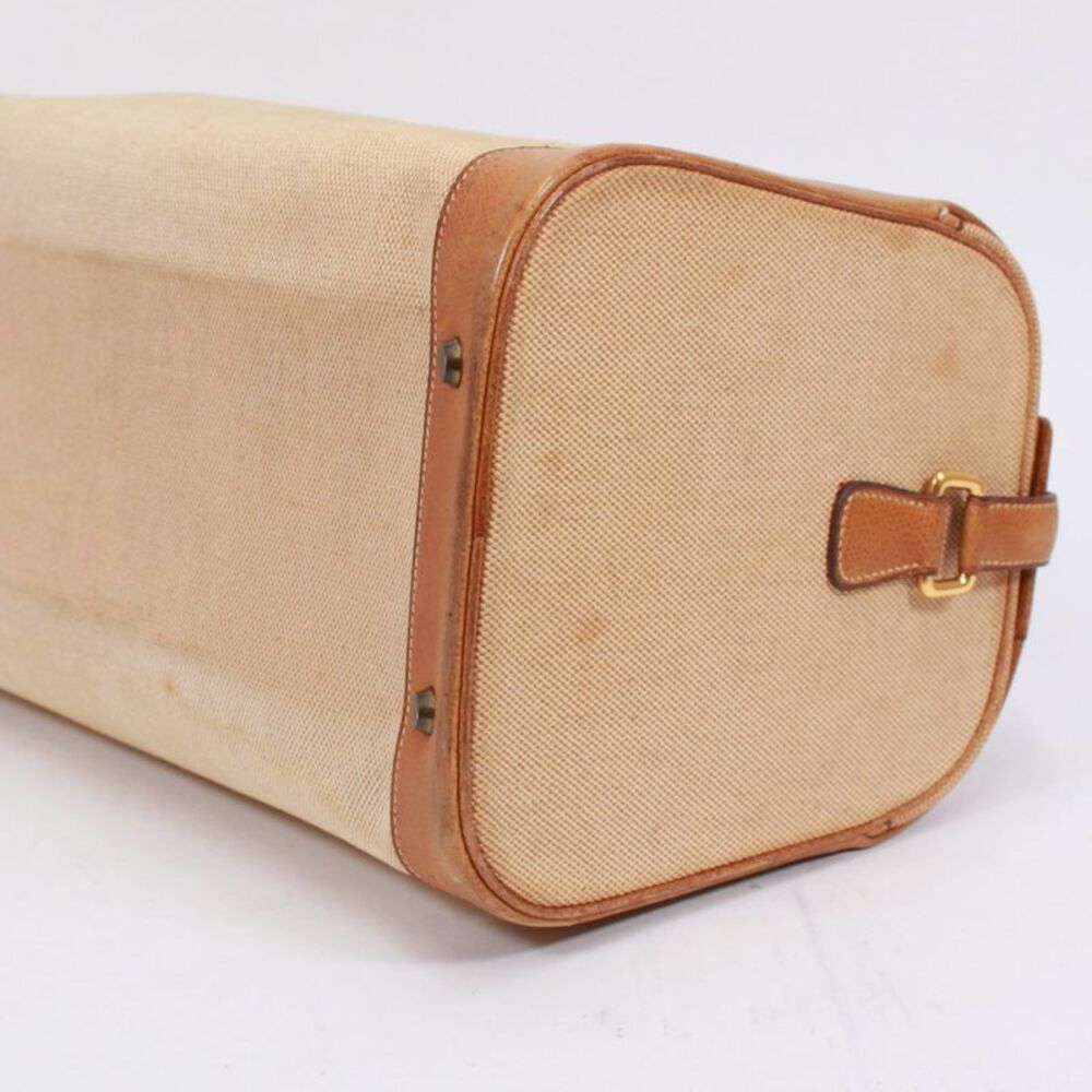 Hermes Leather Canvas Boston Bag - Picture 6 of 10